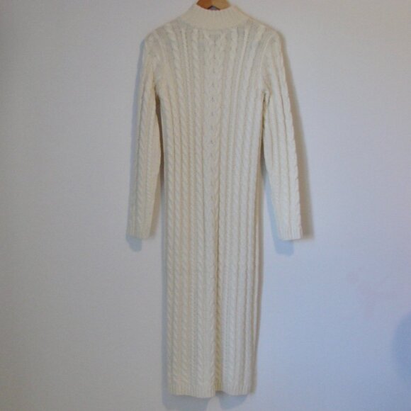 Cream Cable Knit Sweater Dress BRAND NEW NWT Chunky Mockneck Vero Moda Small - Picture 10 of 15